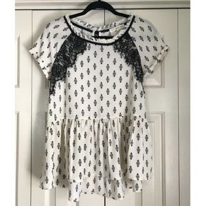 Rewind Black and White Flowy Top